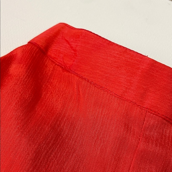 Vintage Red Two-Piece Set Beaded Embroidered Top & Ruffle Pants - Picture 14 of 16